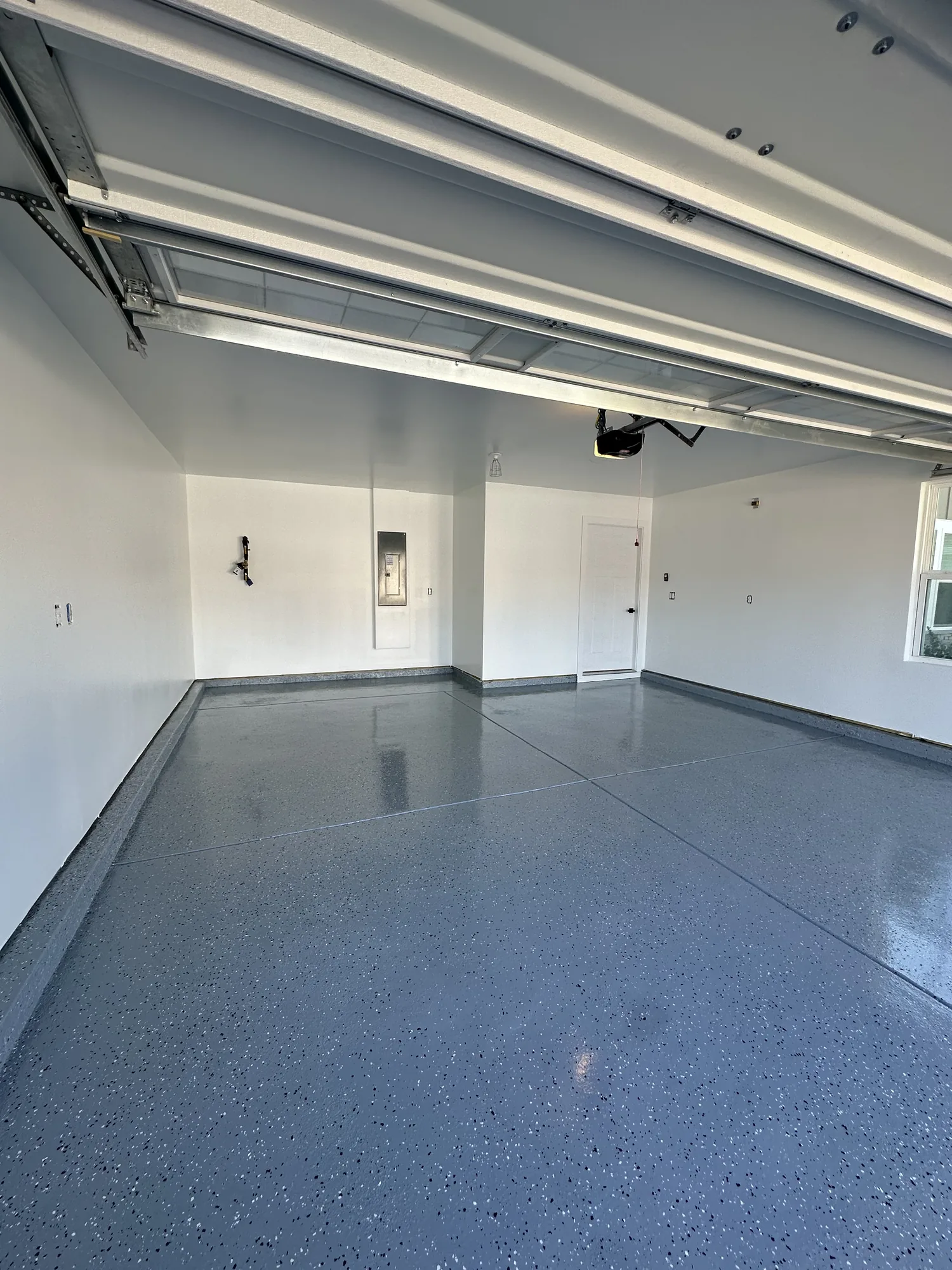 Garage floor prepared for a professional epoxy coating