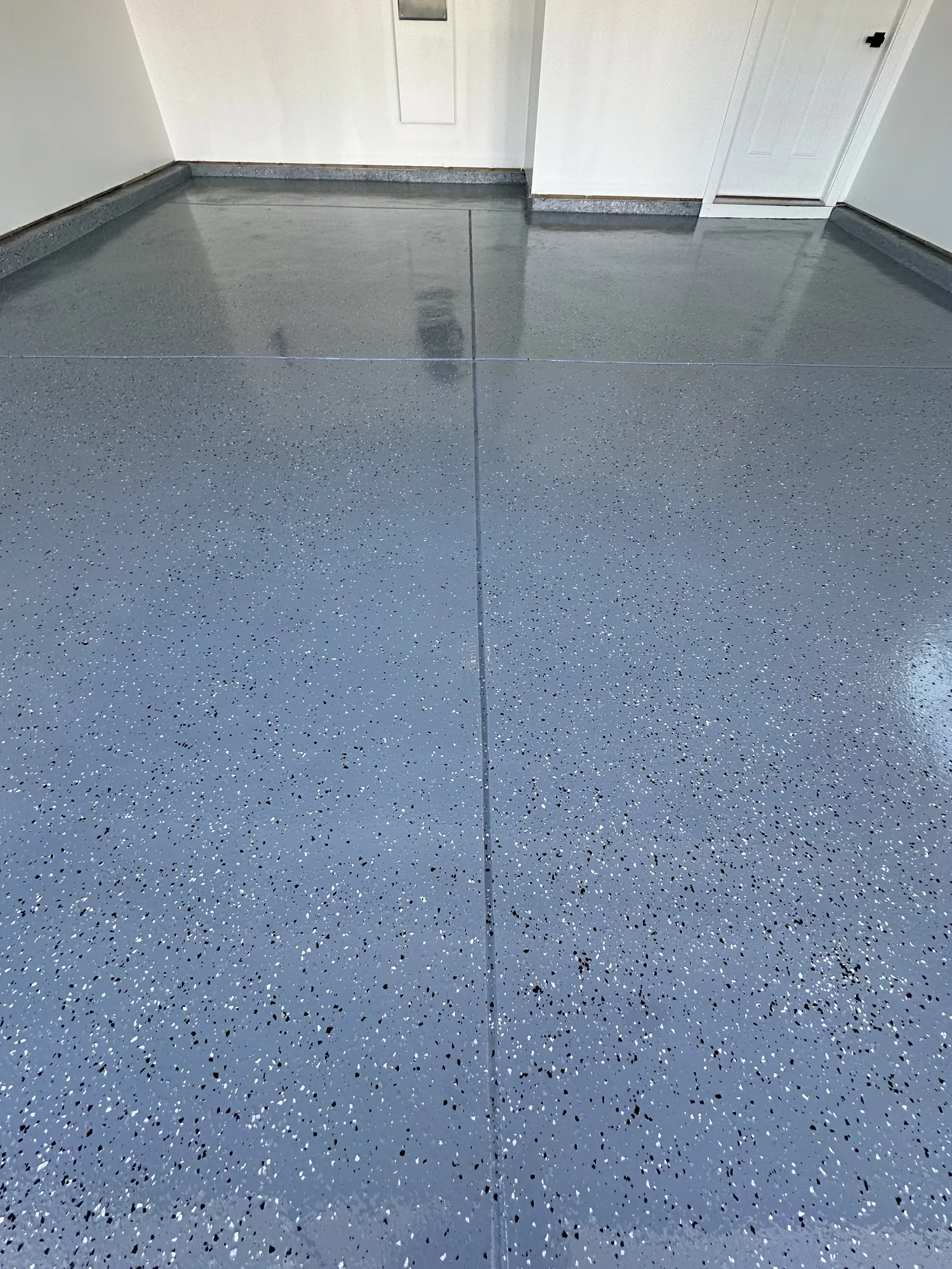 Professionally coated epoxy garage floor