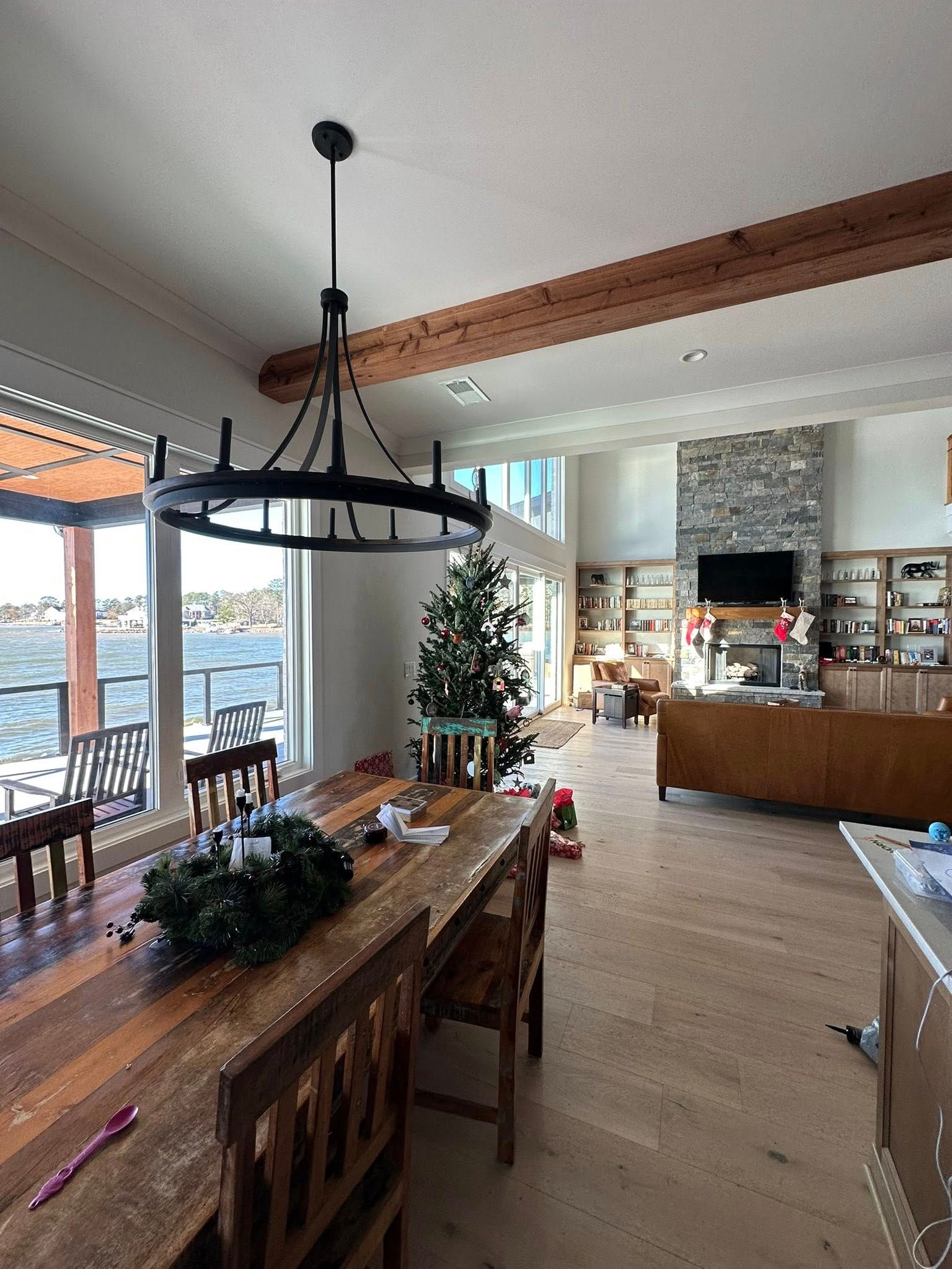Bright professionally painted living and dining room